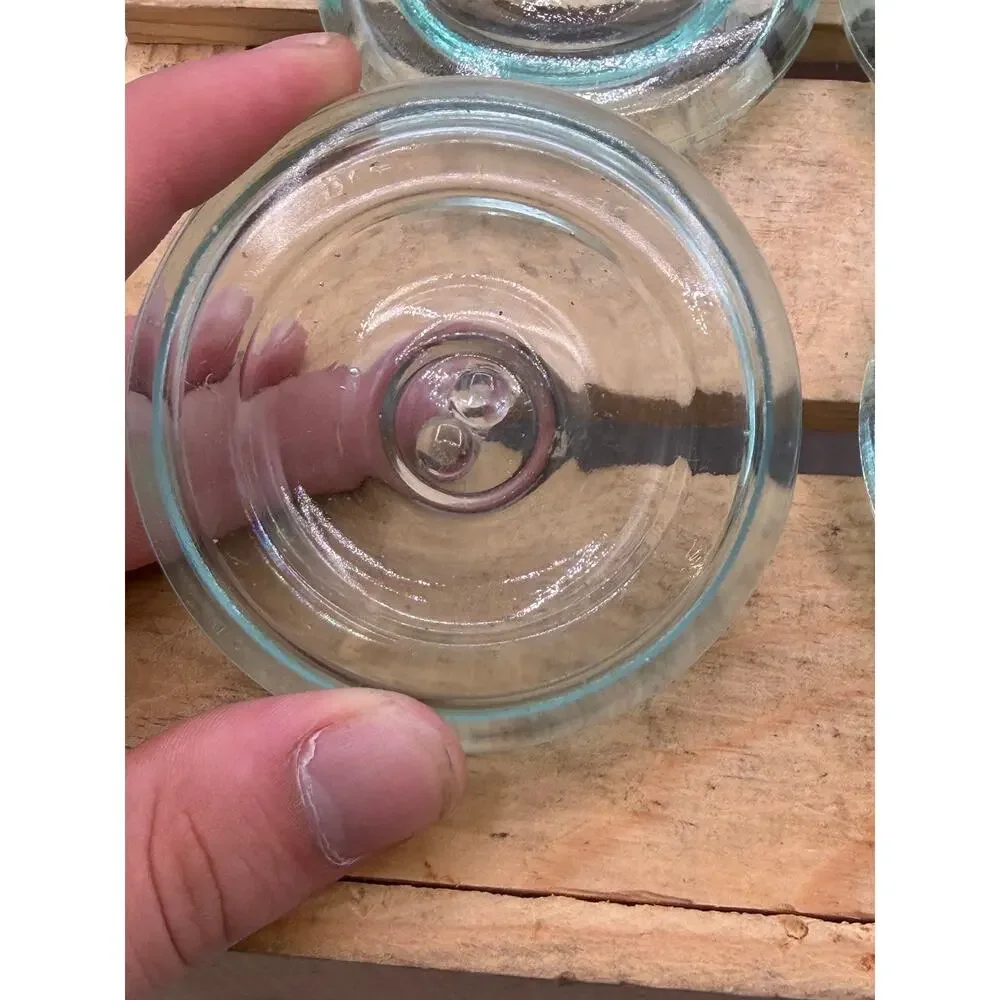 Lot of 6 Vintage Aqua Glass Canning Jar Lids